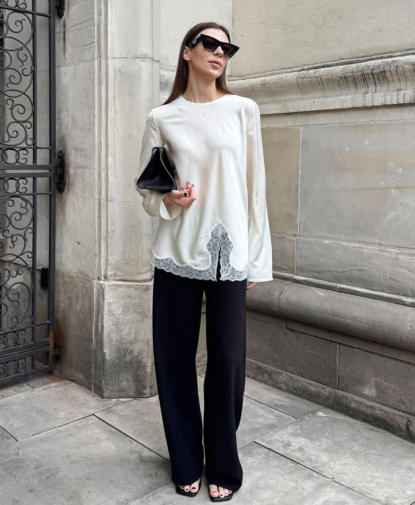 Stylish And Chic Top With A Split Neckline