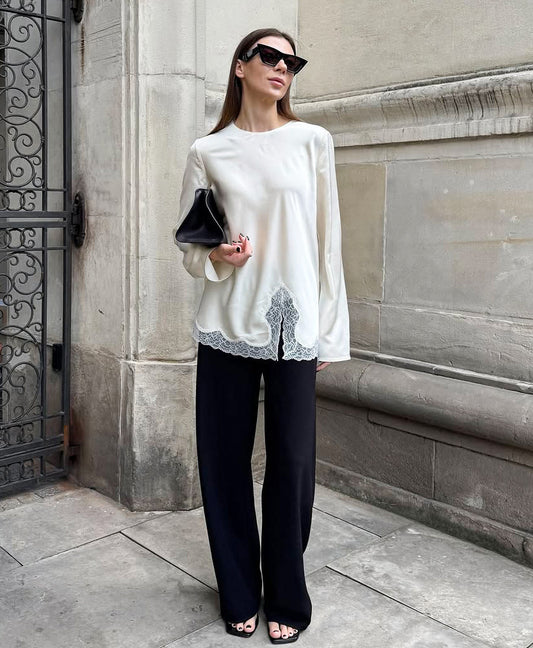 Stylish And Chic Top With A Split Neckline