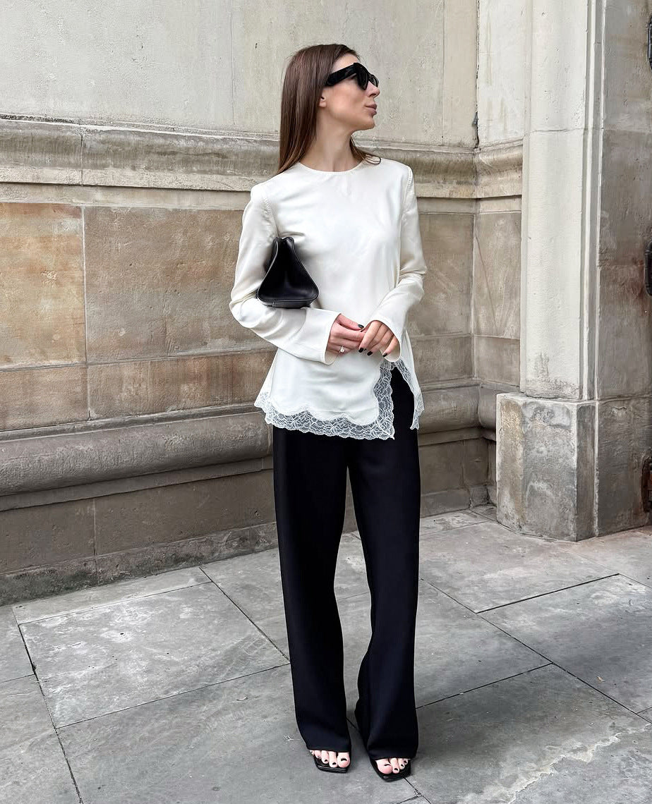 Stylish And Chic Top With A Split Neckline