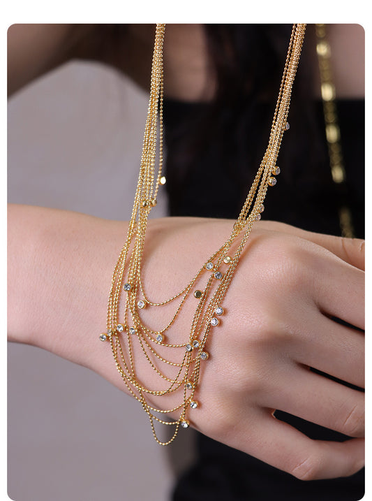 Affordable Luxury Niche And Vintage Zircon Clavicle Necklace With A High-end Sophisticated Vibe