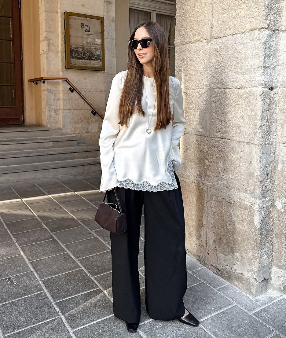 Stylish And Chic Top With A Split Neckline