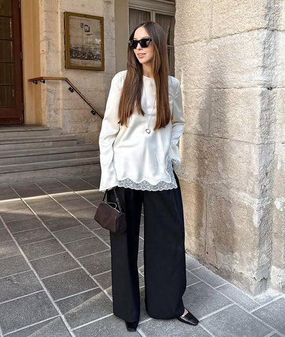 Stylish And Chic Top With A Split Neckline