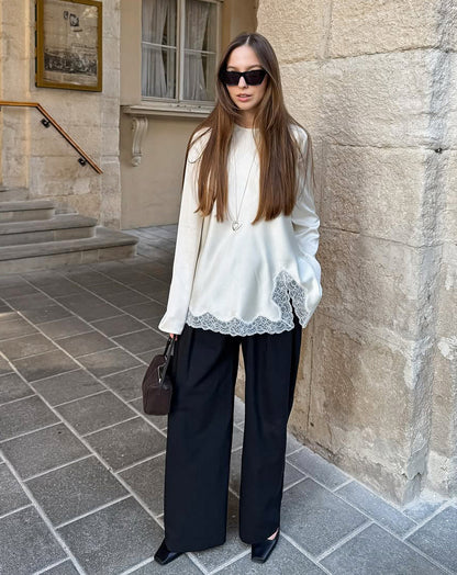 Stylish And Chic Top With A Split Neckline