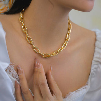 Necklaces For Women, Gold Chain Necklace Chunky,Necklace Link Chain Choker Vintage Heavy Metal Thick Chain