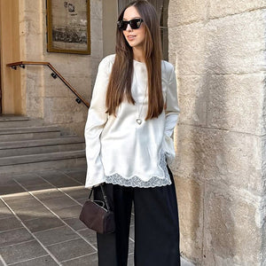 Stylish And Chic Top With A Split Neckline